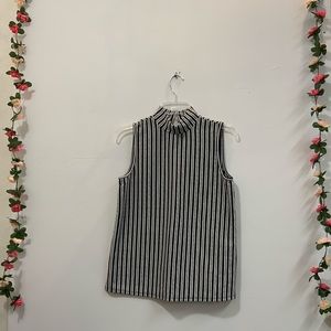 Black and white sleeveless top